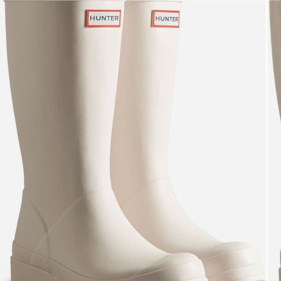 Hunter Original Play Tall Waterproof Rain Boots- Natural - Picture 2 of 10